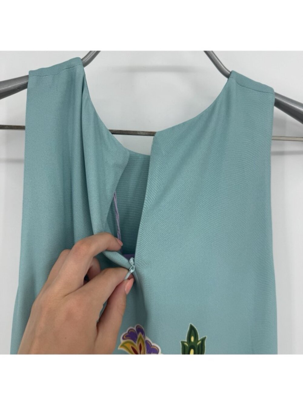La Double J Racer Maxi Dress size S Small Blue Folk Flowers/Azzurro NWT $980 - Picture 6 of 7